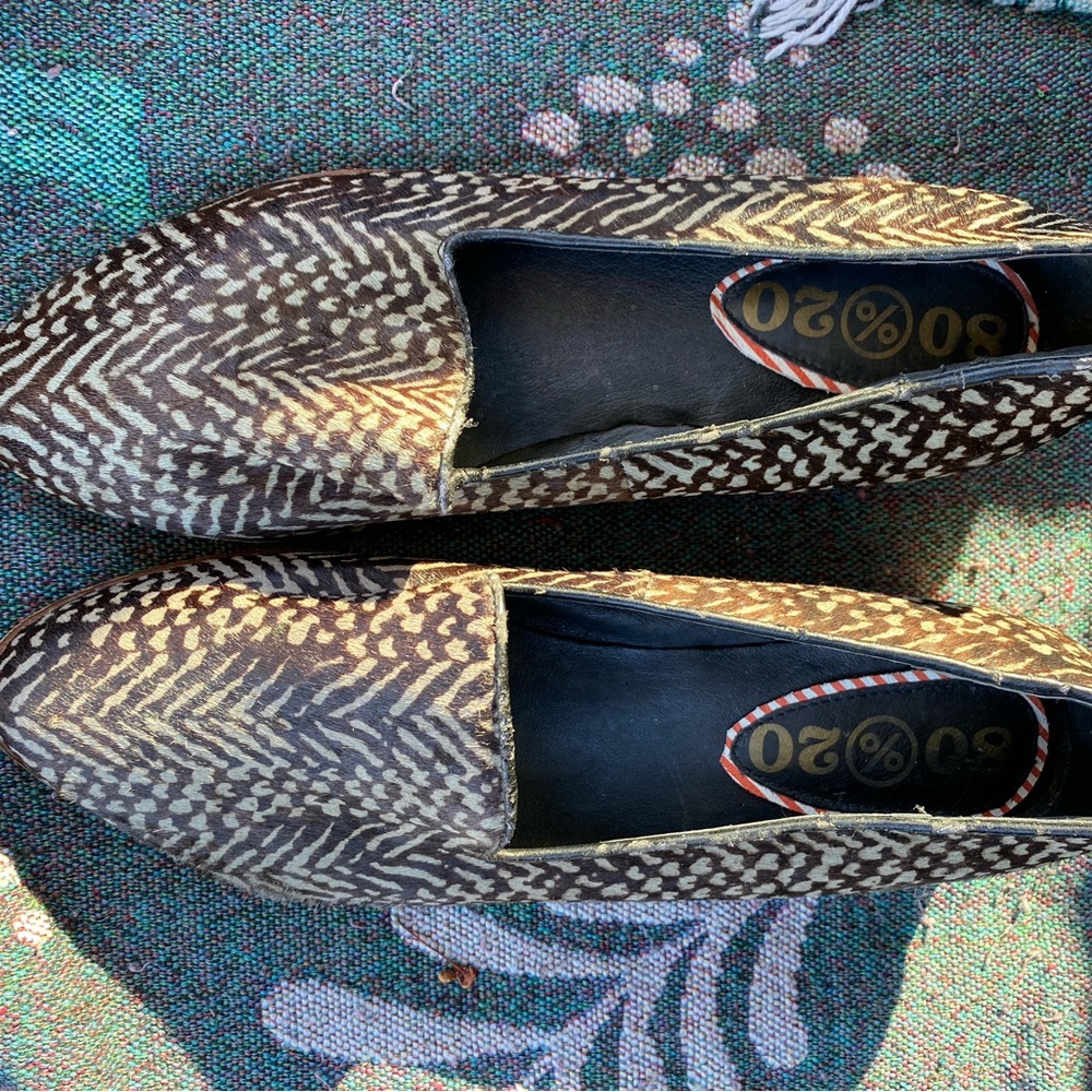 80%20 Brown Calf Hair Loafers